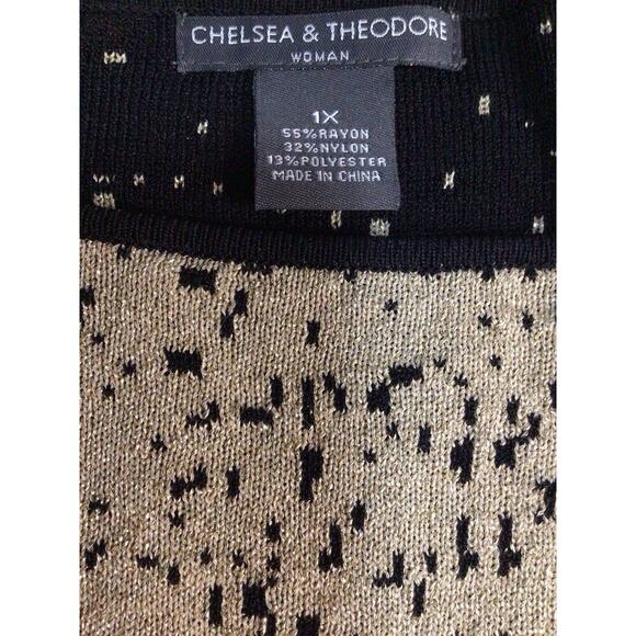 Chelsea & Theodore Tunic Top Womens Size 1X Long Asymmetrical Hem 3/4 Sleeve - Picture 4 of 7